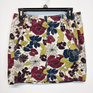 Eddie Bauer Floral Denim Mini Skirt Size 2 28" Colorful Retro Preppy Vintage Y2K